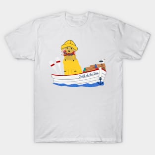 Preppy Golden Retriever Lobsterman Aboard The Catch of the Day T-Shirt